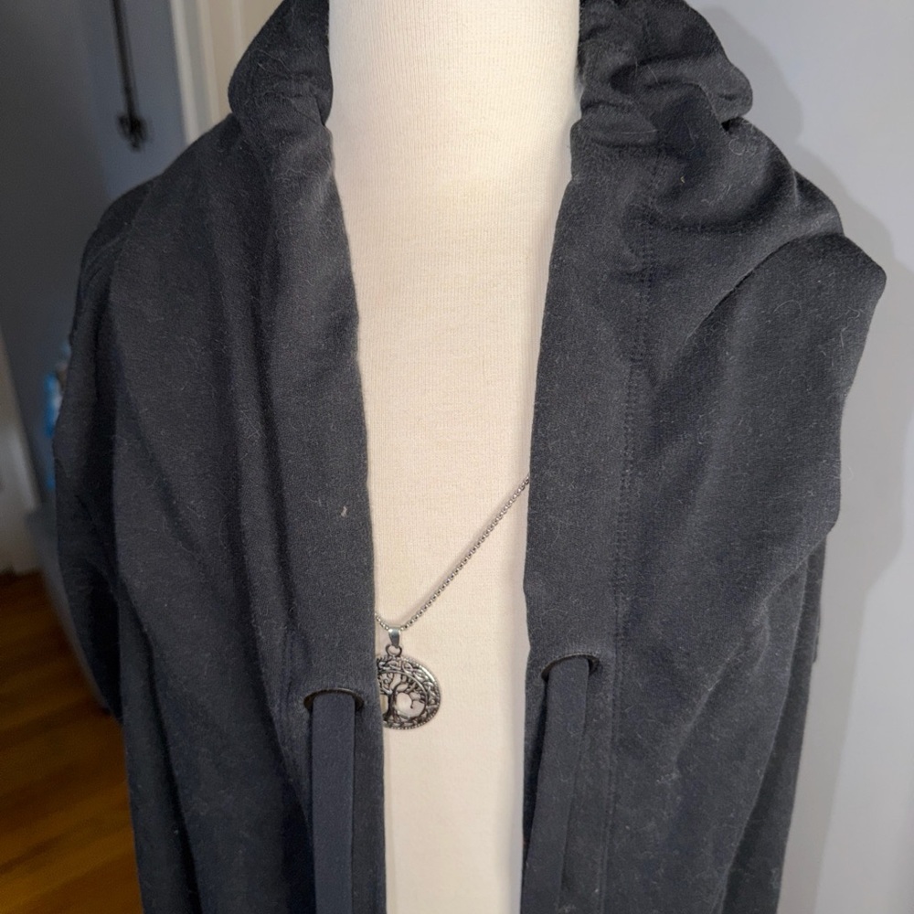 Athleta Black Hooded Open Front Cardigan - Picture 2 of 9